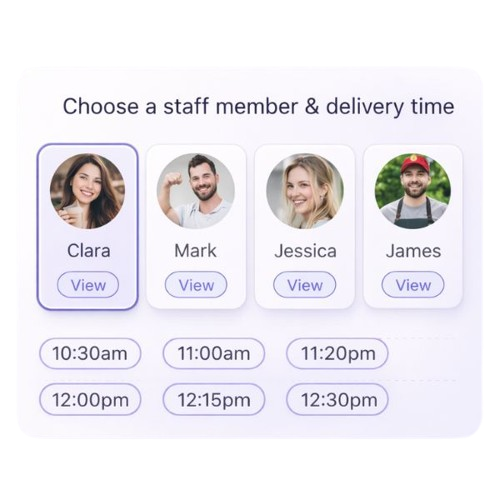 Select Cart Software staff profile management dashboard